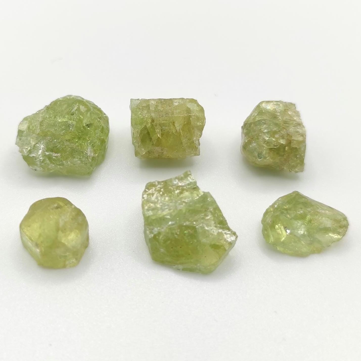 13g (6pc) Green Apatite Lot from Tory Hill, Ontario, Canada - Green Fluoroapatite Crystals - Raw Apatite Minerals - Rough Apatite Gemstones