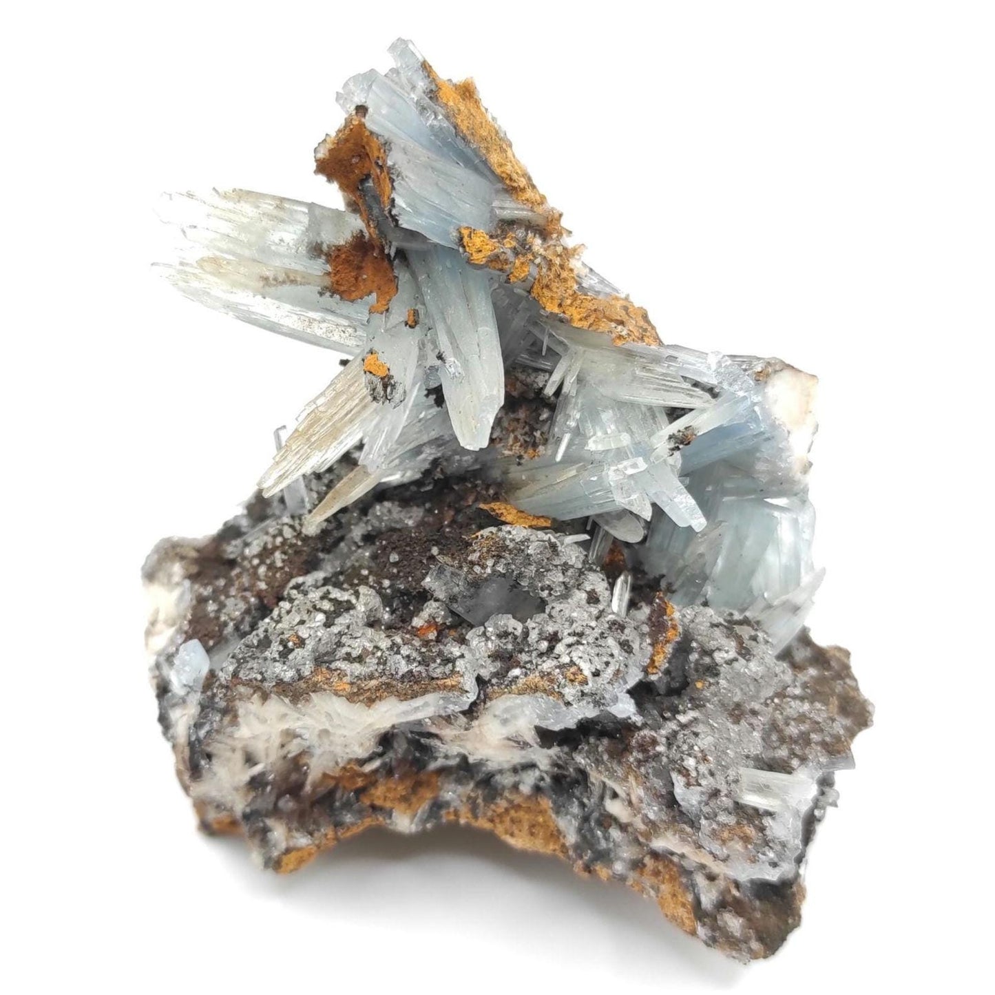 296g Blue Barite on Limonite Matrix