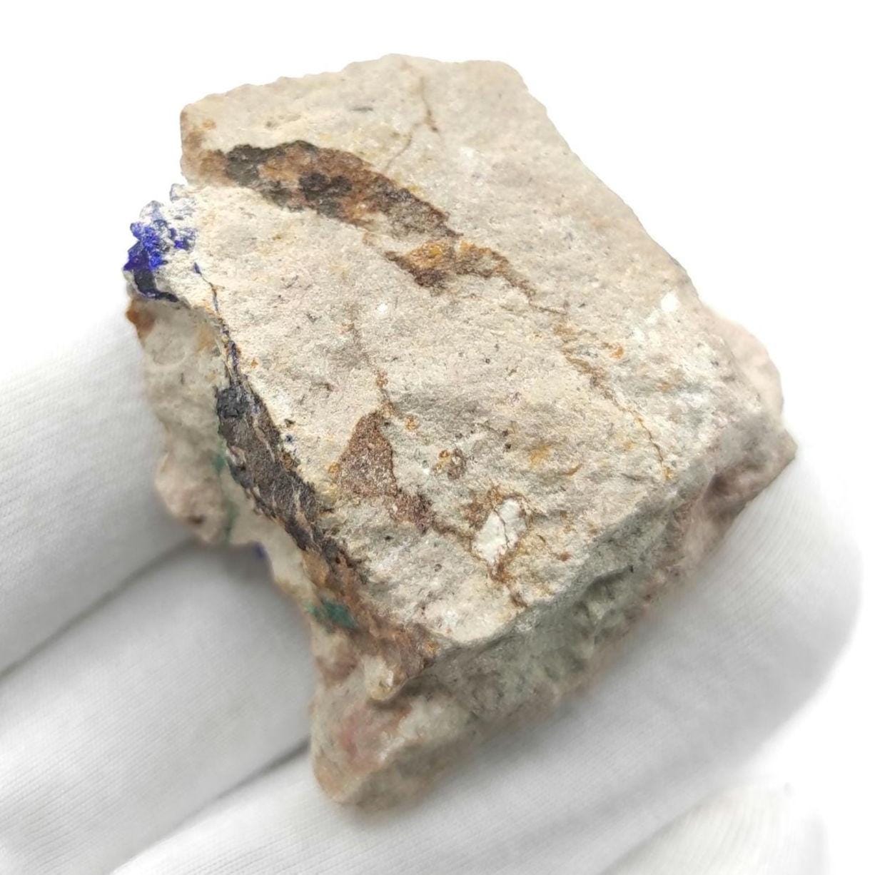 42g Azurite in Matrix - Kerrouchen, Morocco - Blue Azurite Specimen in Matrix - Crystallized Blue Azurite - High Quality Azurite Mineral