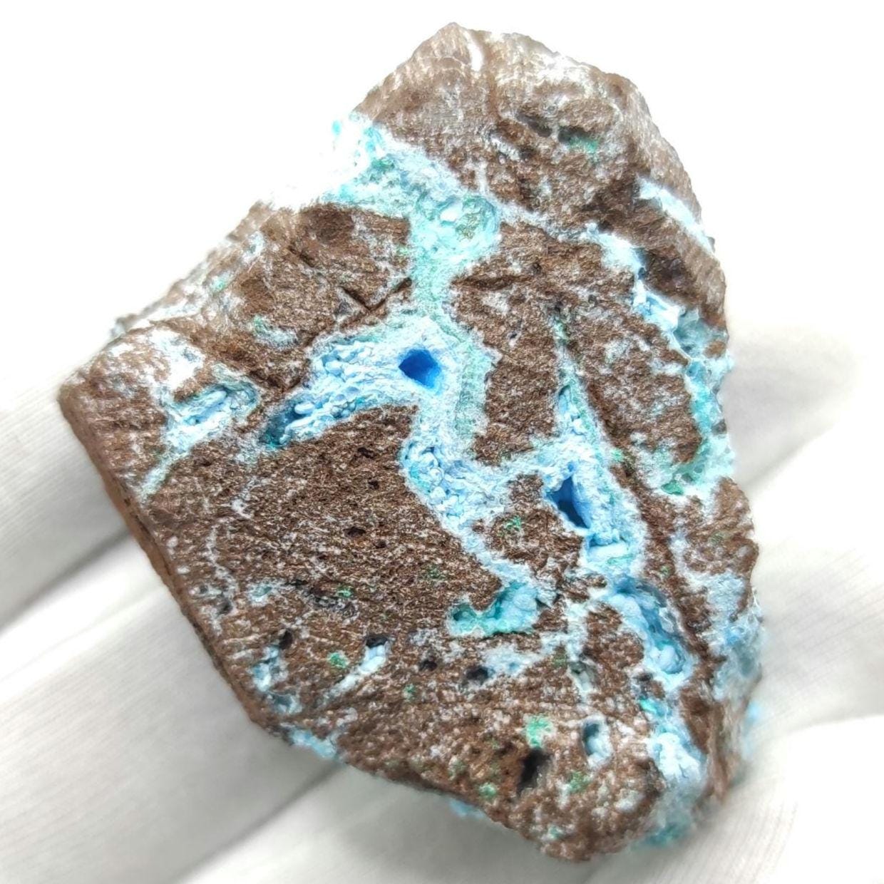 38g Blue Hemimorphite with Malachite Specimen - High Quality Blue Hemimorphite Mineral Specimen - Palabanda, Republic of Congo