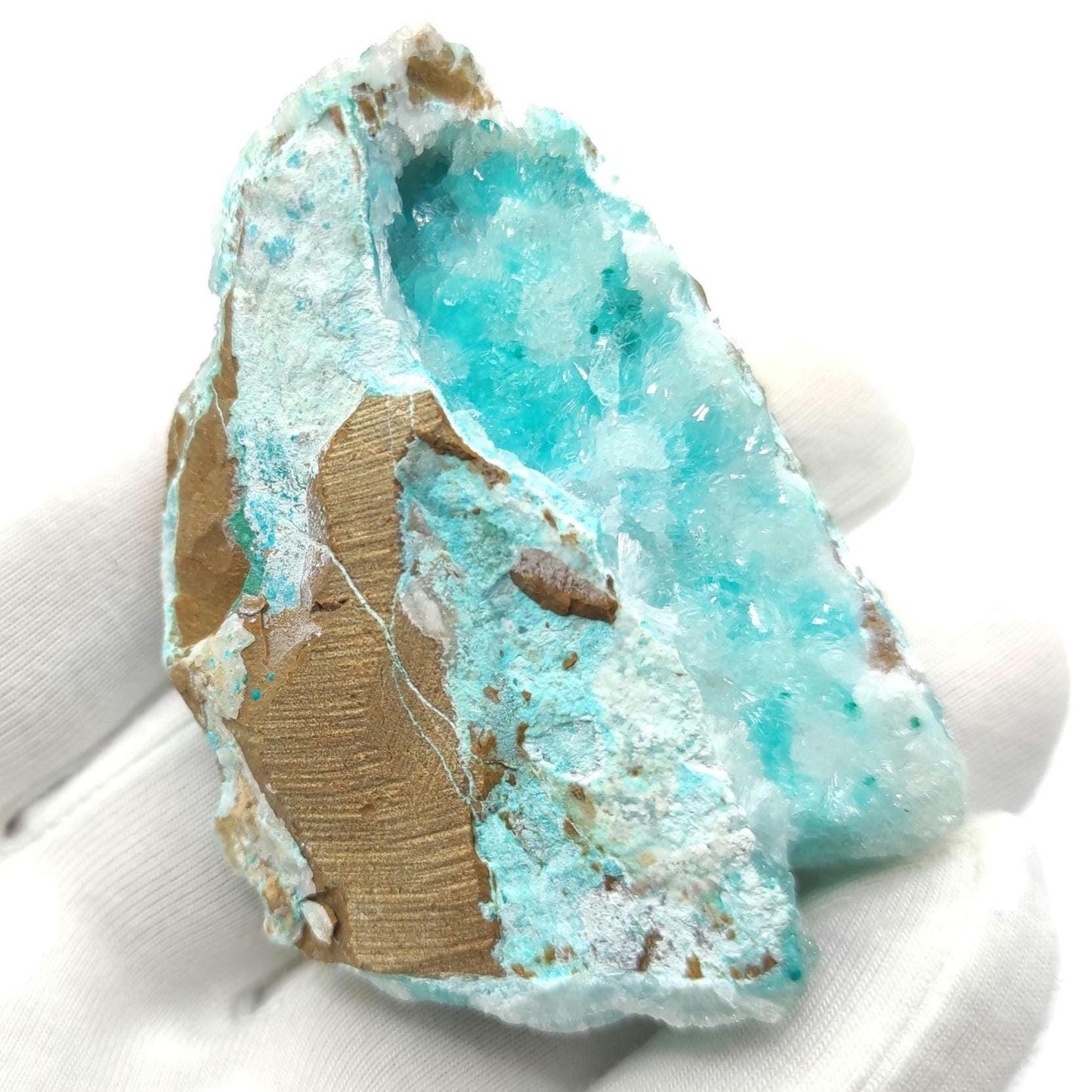 78g Blue Smithsonite with Aurichalcite Specimen - High Quality Blue Smithsonite Mineral Specimen - M'fouati, Republic of Congo