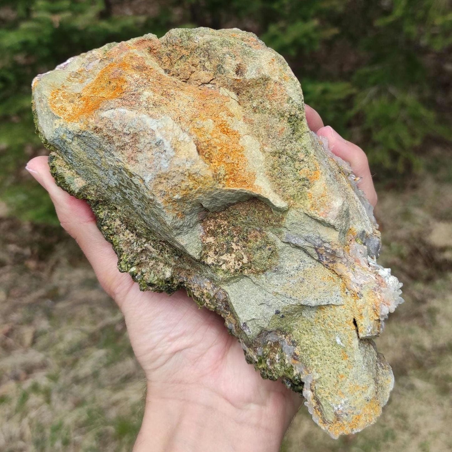 1.47kg XL Epidote and Quartz Crystal - Imilchil, Morocco - Green Epidote Crystal Cluster - Raw Mineral Specimen - XL Crystal Statement Piece