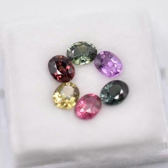 3.01ct (6pc lot) Unheated Sapphires - Oval Cut Unheated Sapphires from Madagascar - 5x4mm Sapphires - Fancy Mixed Colour Loose Sapphire Gems