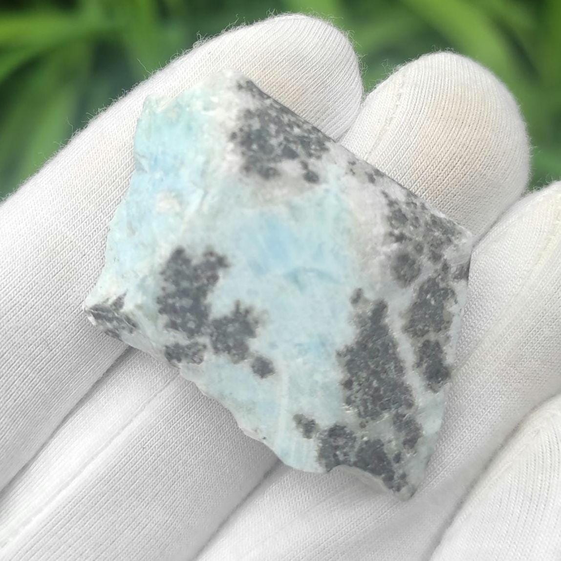 18g Larimar Slice - Rough Larimar Slab - Natural Blue Larimar Stone - Rough Larimar Crystal - Larimar for Lapidary - Raw Larimar Gemstone