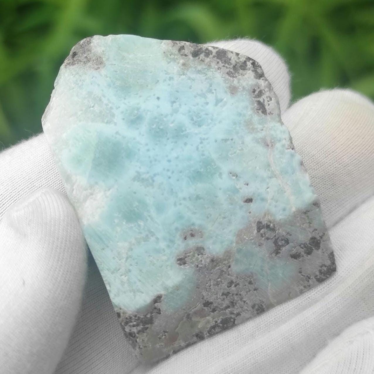 32g Larimar Slice - Rough Larimar Slab - Natural Blue Larimar Stone - Rough Larimar Crystal - Larimar for Lapidary - Raw Larimar Gemstone