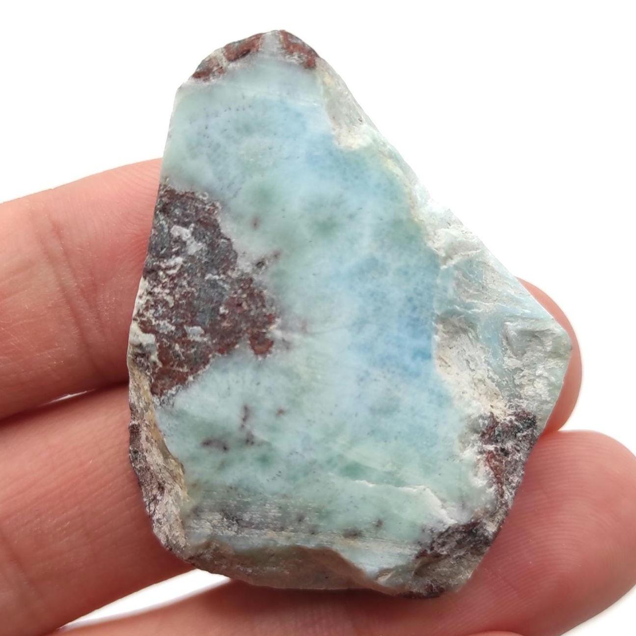 20g Larimar Slice - Rough Larimar Slab - Natural Blue Larimar Stone - Rough Larimar Crystal - Larimar for Lapidary - Raw Larimar Gemstone