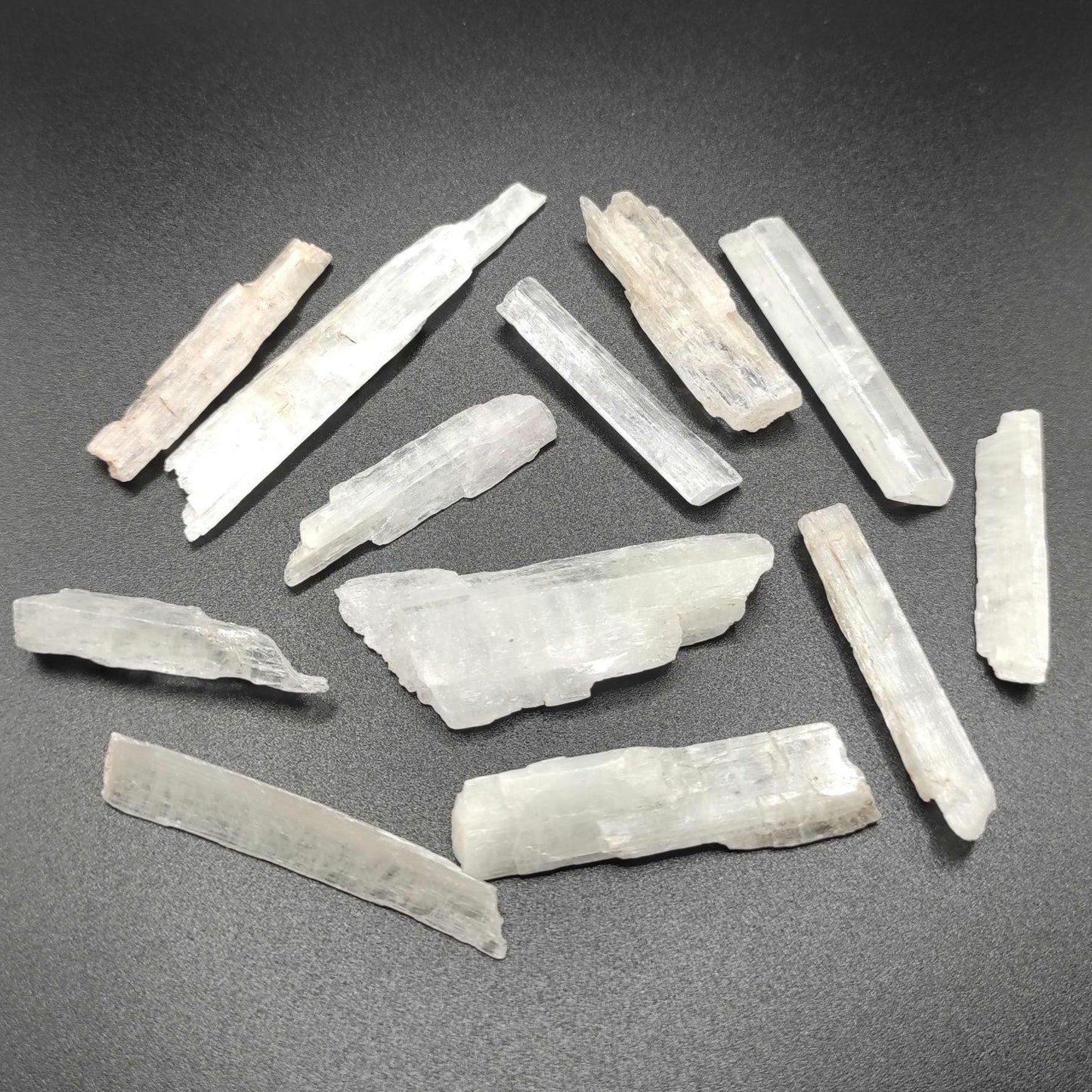 61g (12pcs) Kunzite Crystal Lot - Natural Rough Kunzite - Light Pink & Light Green Kunzite Crystals - Raw Kunzite Gemstones - Afghanistan