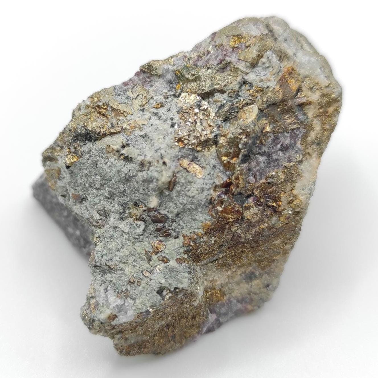 74g Pyrite in Quartzite - Sherbrooke, Quebec, Canada - Natural Pyrite Crystals in Matrix - Rough Pyrite Stone - Canadian Minerals