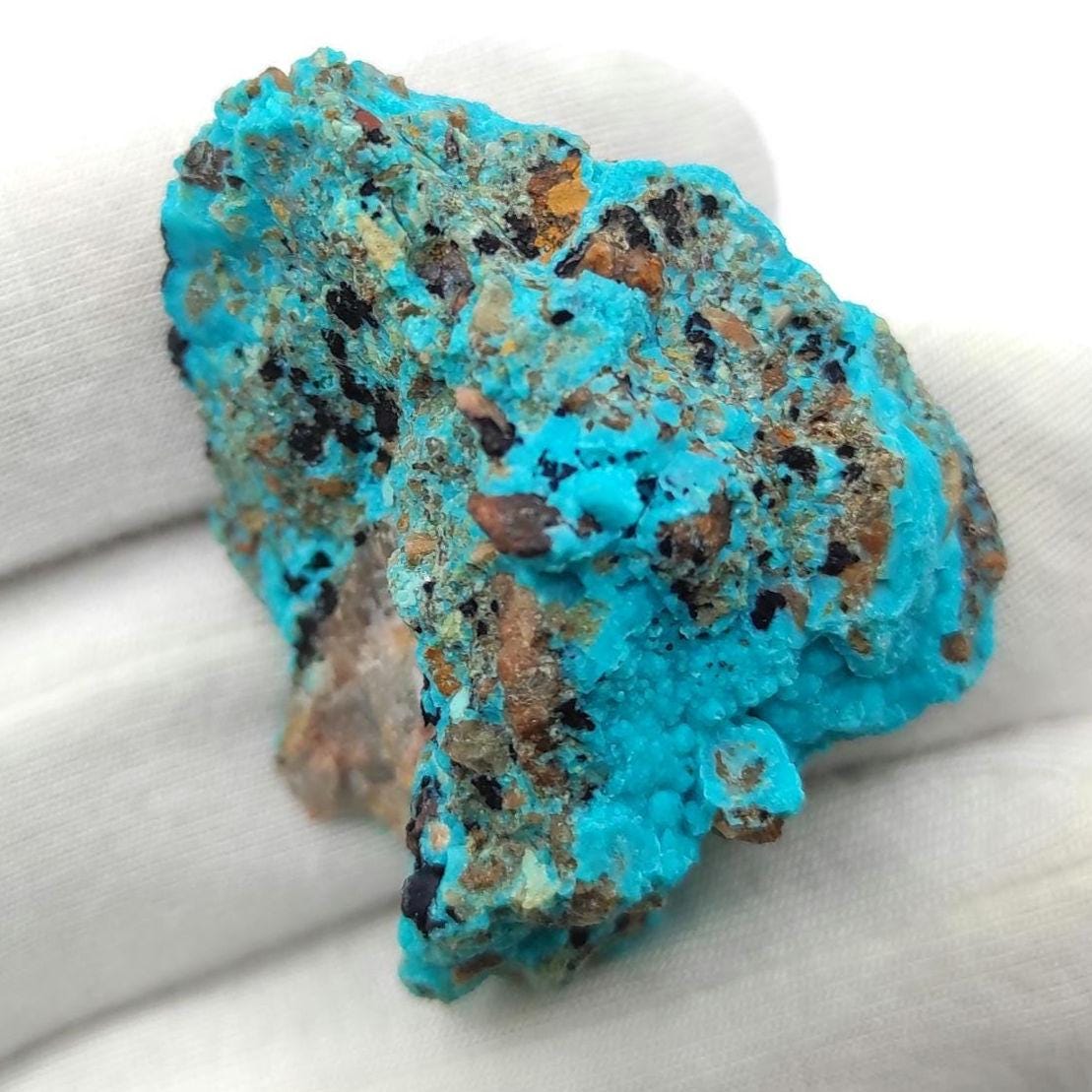 13g Chrysocolla on Matrix - Tyrone, New Mexico - Rough Chrysocolla from United States - Natural Chrysocolla Mineral Specimen - Raw Crystals