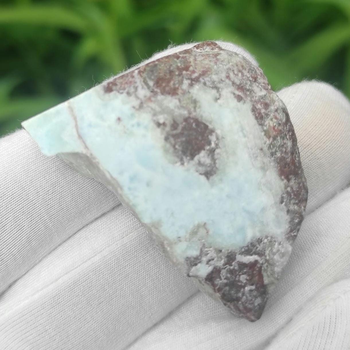 32g Larimar Slice - Rough Larimar Slab - Natural Blue Larimar Stone - Rough Larimar Crystal - Larimar for Lapidary - Raw Larimar Gemstone