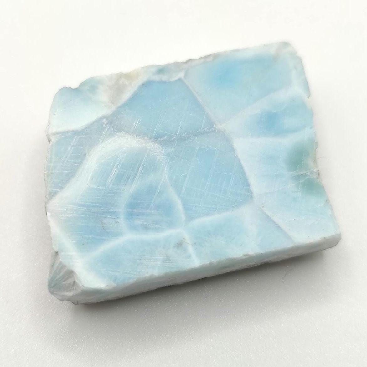 19g Larimar Slice - Rough Larimar Slab - Natural Blue Larimar Stone - Rough Larimar Crystal - Larimar for Lapidary - Raw Larimar Gemstone