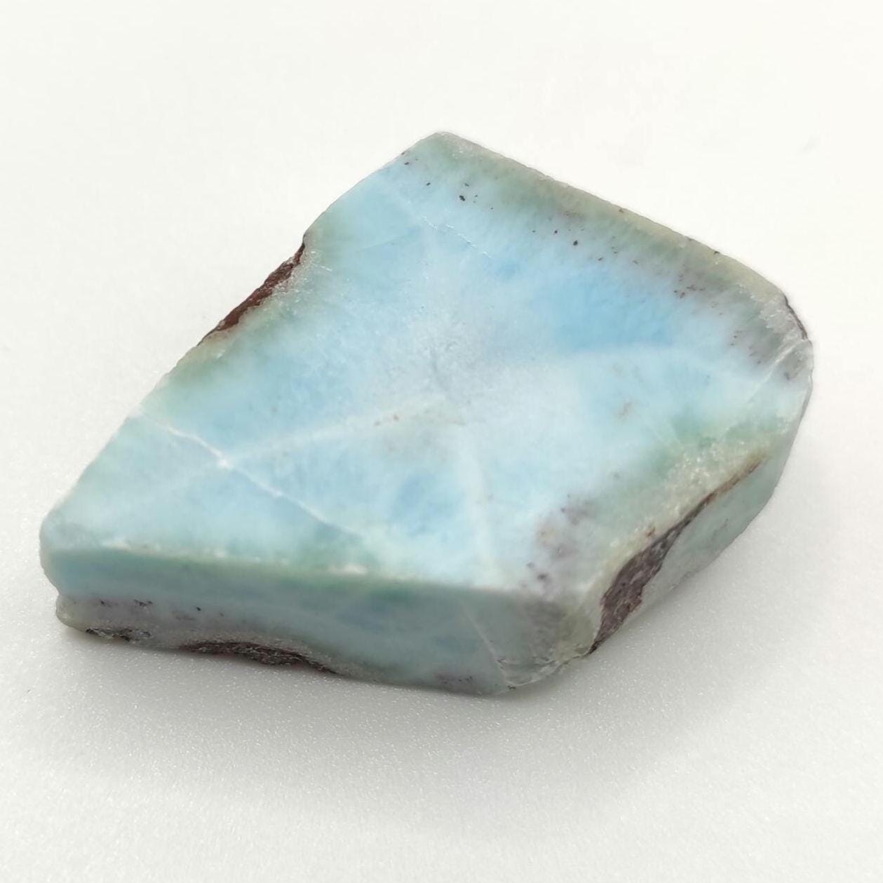 18g Larimar Slice - Rough Larimar Slab - Natural Blue Larimar Stone - Rough Larimar Crystal - Larimar for Lapidary - Raw Larimar Gemstone