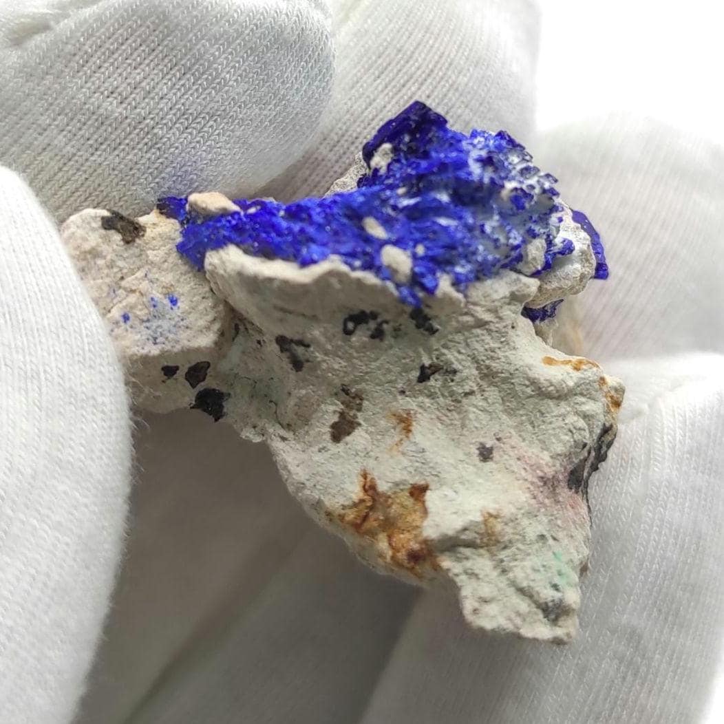 13g Azurite in Matrix - Kerrouchen, Morocco - Blue Azurite Specimen in Matrix - Crystallized Blue Azurite - Natural Azurite Mineral