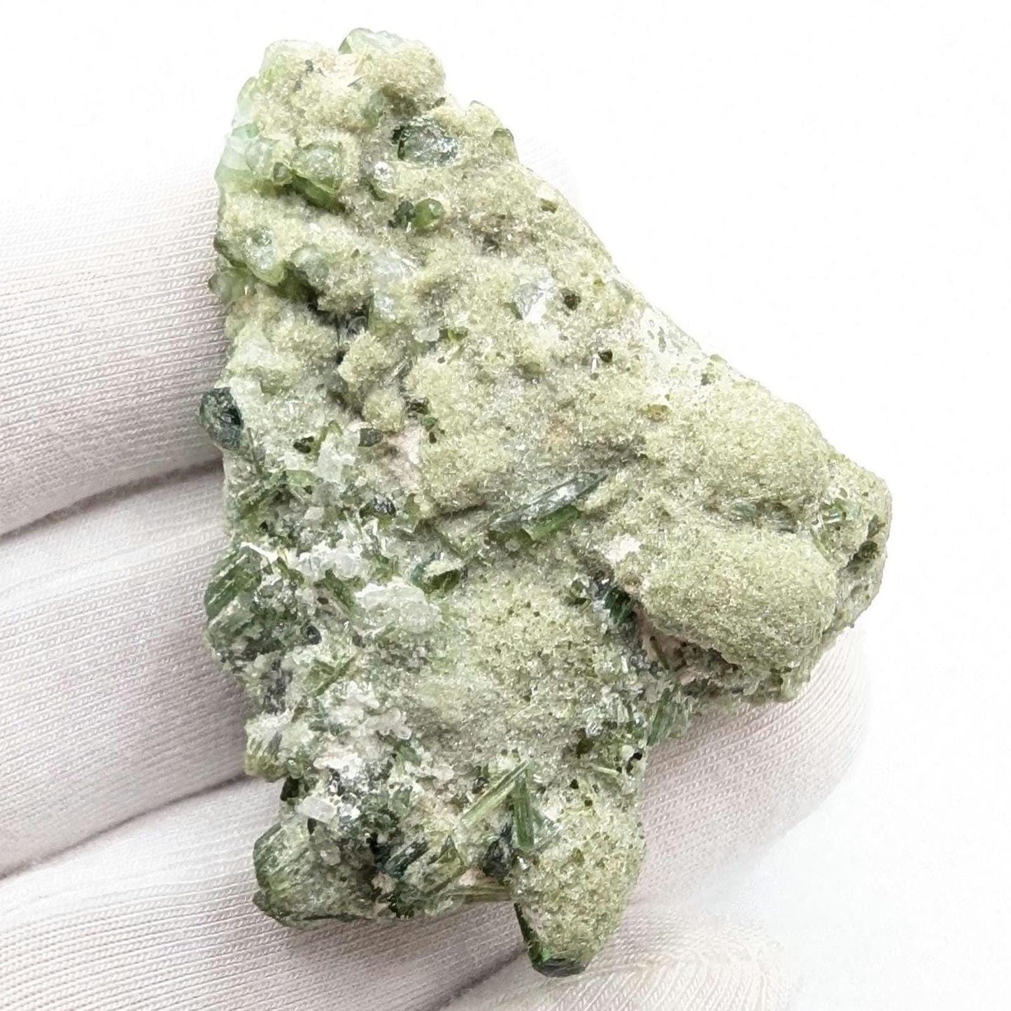 33g Green Tourmaline on Matrix - Natural Green Tourmaline Mineral Specimen - Paprok, Afghanistan - Rough Green Tourmaline Crystal