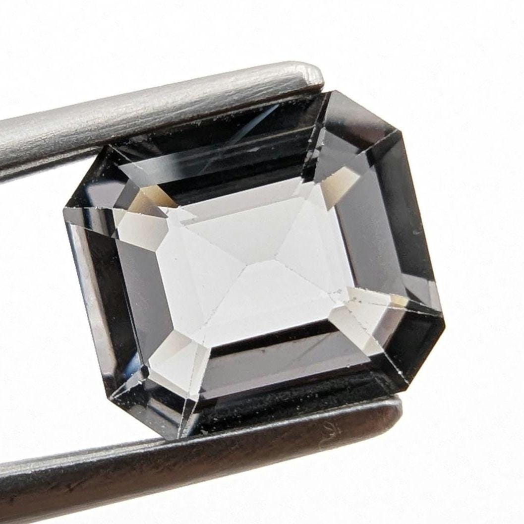 1.51ct Metallic Grey Spinel - Burmese Spinel - Natural Untreated Spinel Gemstone - Octagon Cut Gray Spinel - Faceted Loose Spinel
