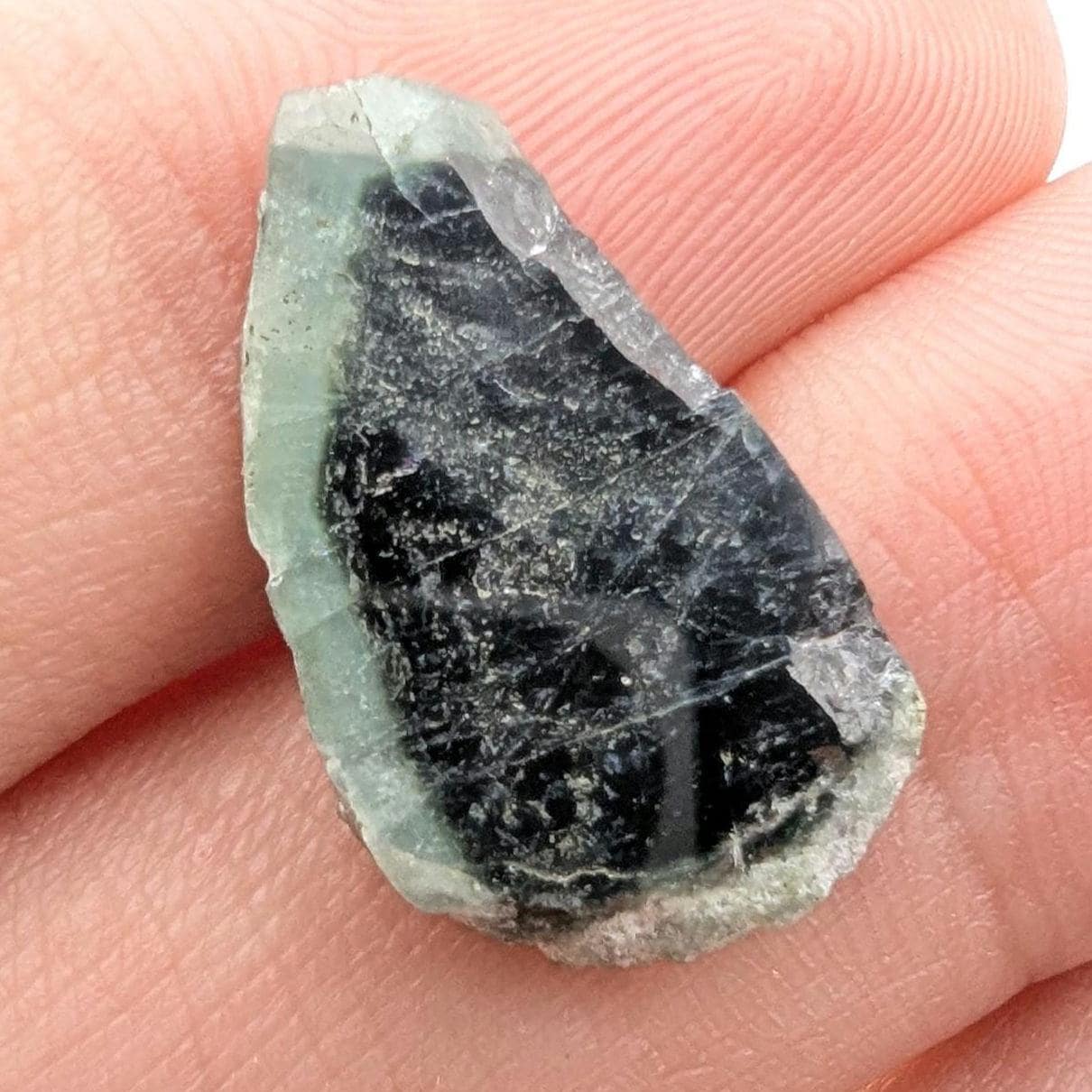 4.68 ct Indicolite Tourmaline Slice - Polished Blue Tourmaline Crystal - Bicolor Tourmaline - Loose Gemstone - Afghanistan