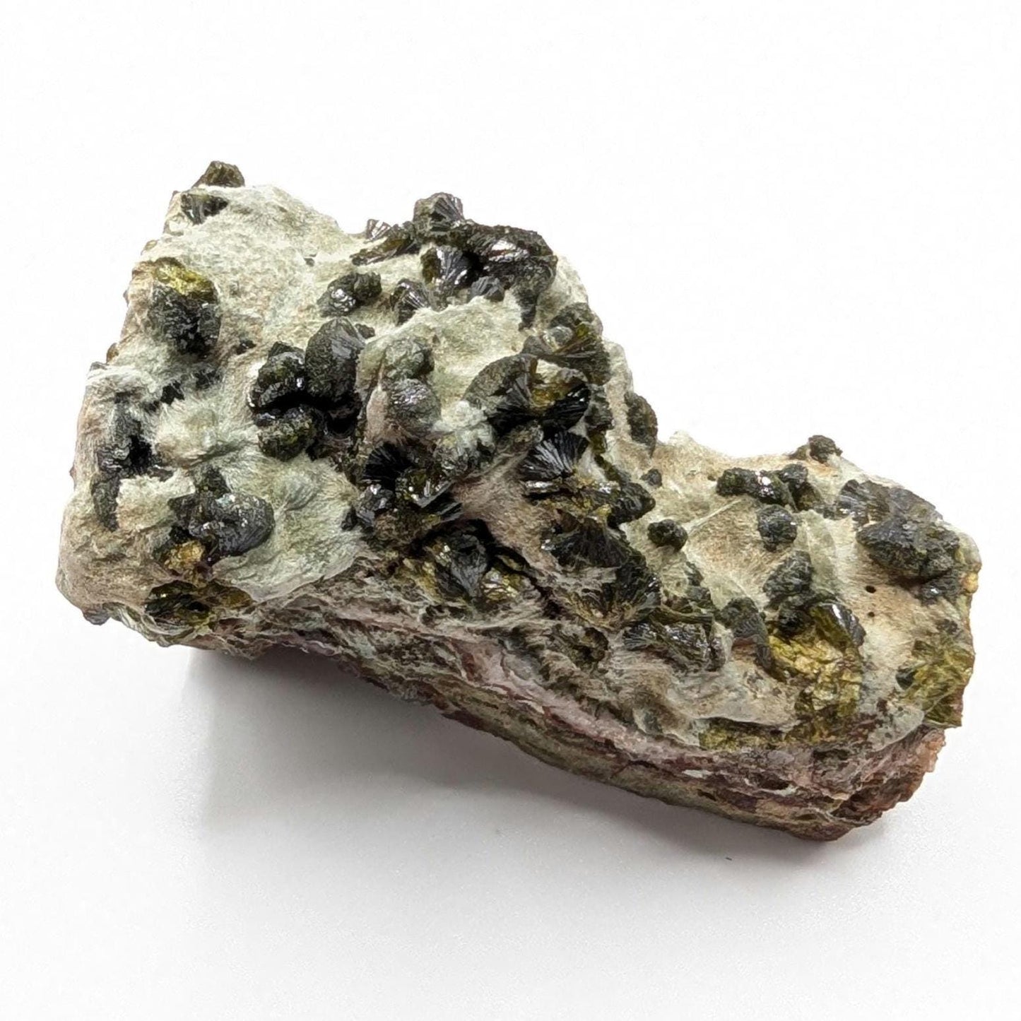 98g Epidote on Matrix - Imilchil, Morocco - Green Epidote Crystal Cluster - Raw Mineral Specimen - Green Epidote and Quartz Crystal