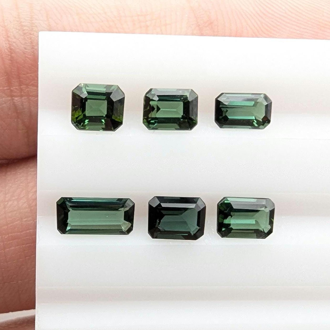 3.00ct (6 pieces) Indicolite Tourmaline - Octagon Cut Faceted Tourmaline from Afghanistan - Faceted Gemstones Lot