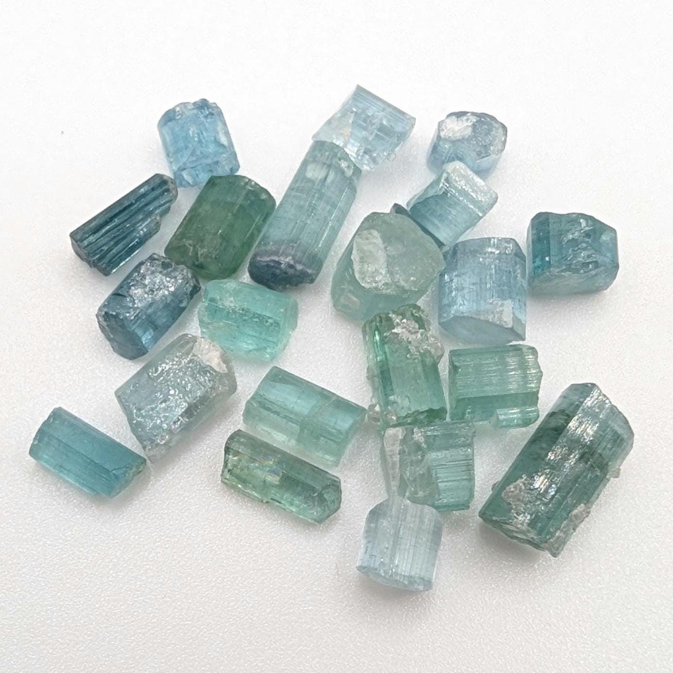 30 ct Blue Indicolite Tourmaline Crystals - Natural Rough Tourmaline Lot - Afghanistan