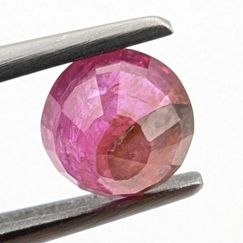 1.12 ct Unheated Ruby from Mozambique - Faceted Pinkish Red Ruby - Round Ruby Gemstone - Natural Round 5mm Ruby