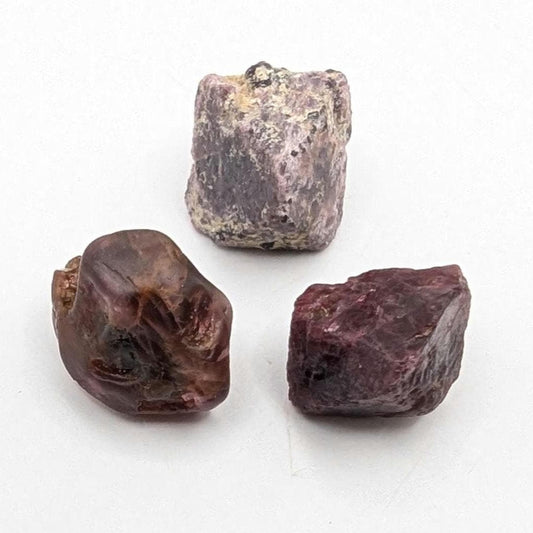 29 ct (3 pieces) Natural Spinel Crystals from Mogok, Myanmar - Natural Red Spinel Gemstones - Rough Gemstone Lot