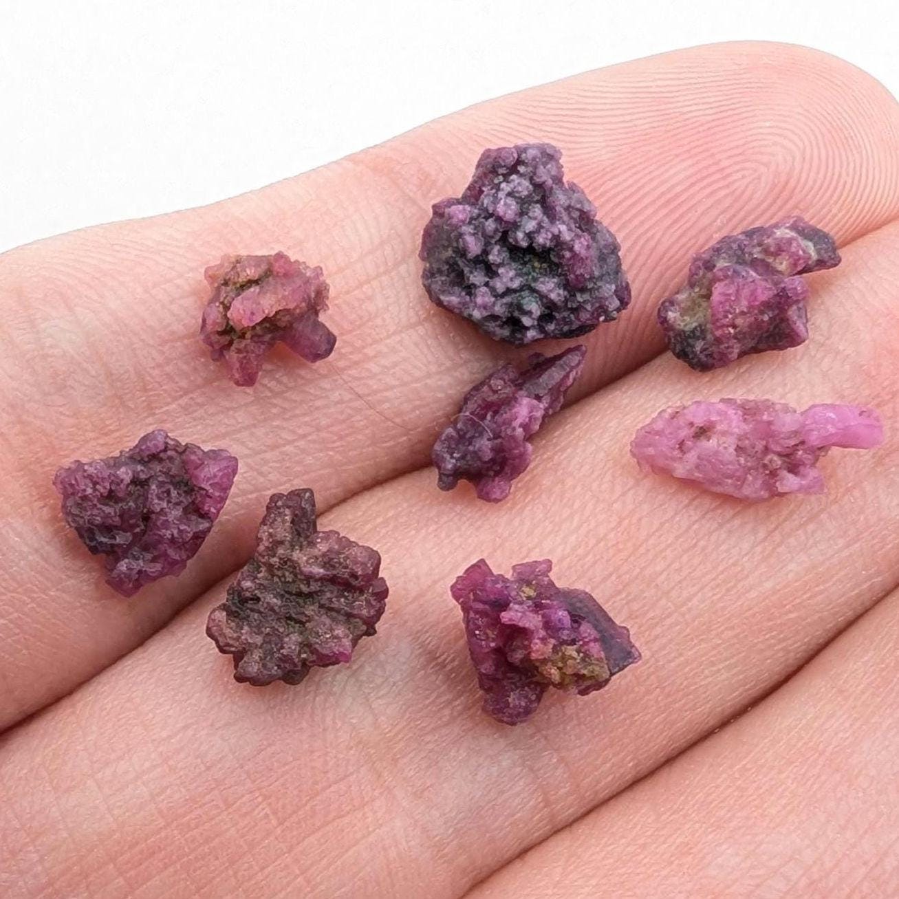 10 ct Lot of Ruby Crystals from Mogok, Myanmar - Natural Purple Pink Corundum Ruby Terminated Crystal Gemstone - Crystallized Ruby