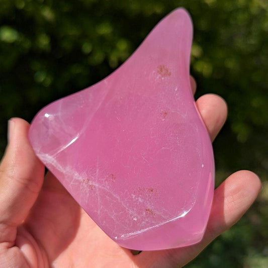 268g Vivid Natural Pink Aragonite Freeform - Balochistan, Pakistan - Polished Pink Aragonite Crystal - Genuine Bright Pink Aragonite