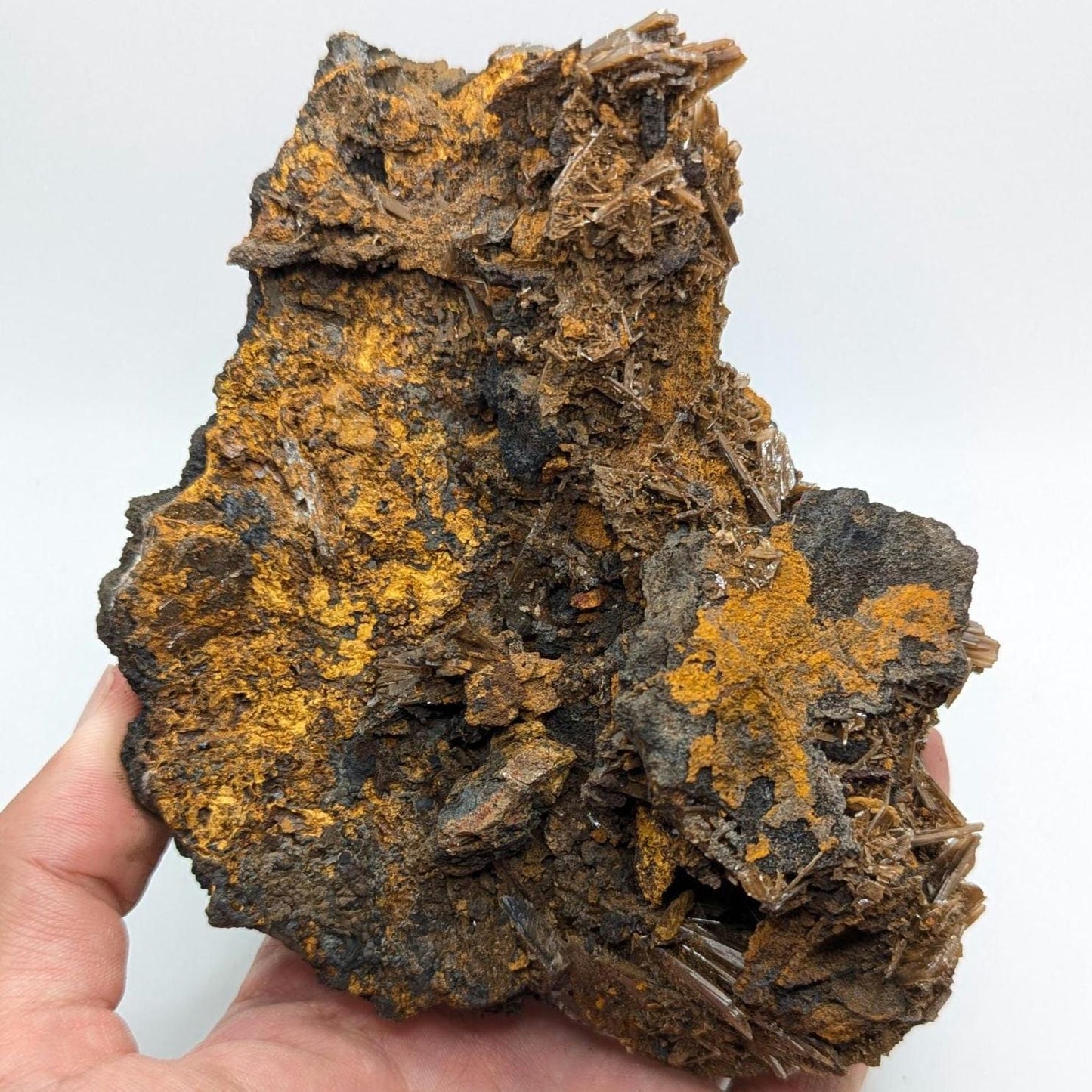 412 g Blue Barite with Brown Barite Matrix Specimen - Nador, Morocco - Barite Mineral Specimen - Blue Baryte from Morocco - Natural Crystal