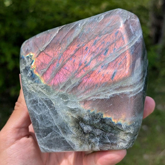 1.16 kg Purple Labradorite Crystal - Polished Purple, Orange, Pink Flash Labradorite Freeform - Large Polished Labradorite - Madagascar