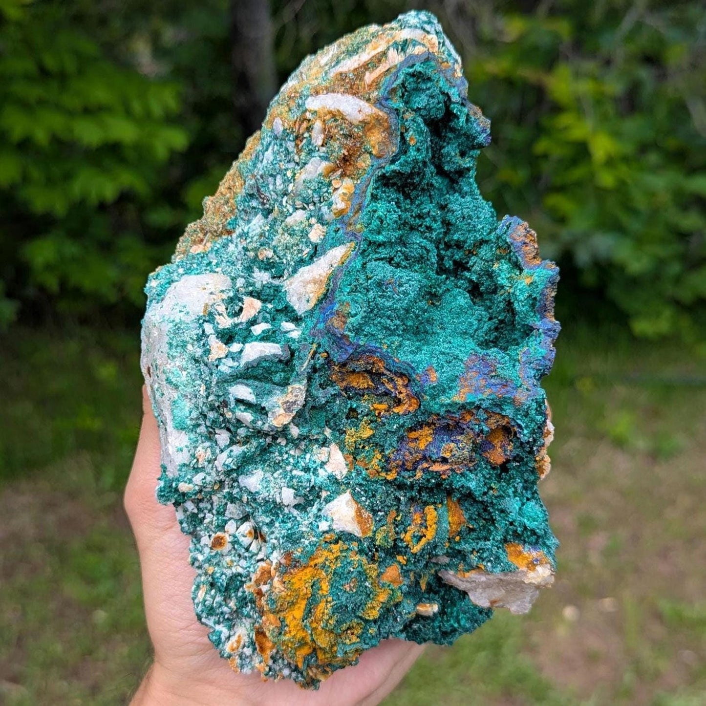 1.92kg Malachite with Azurite - Sidi Ayad, Morocco - Large Natural Malachite Mineral Specimen