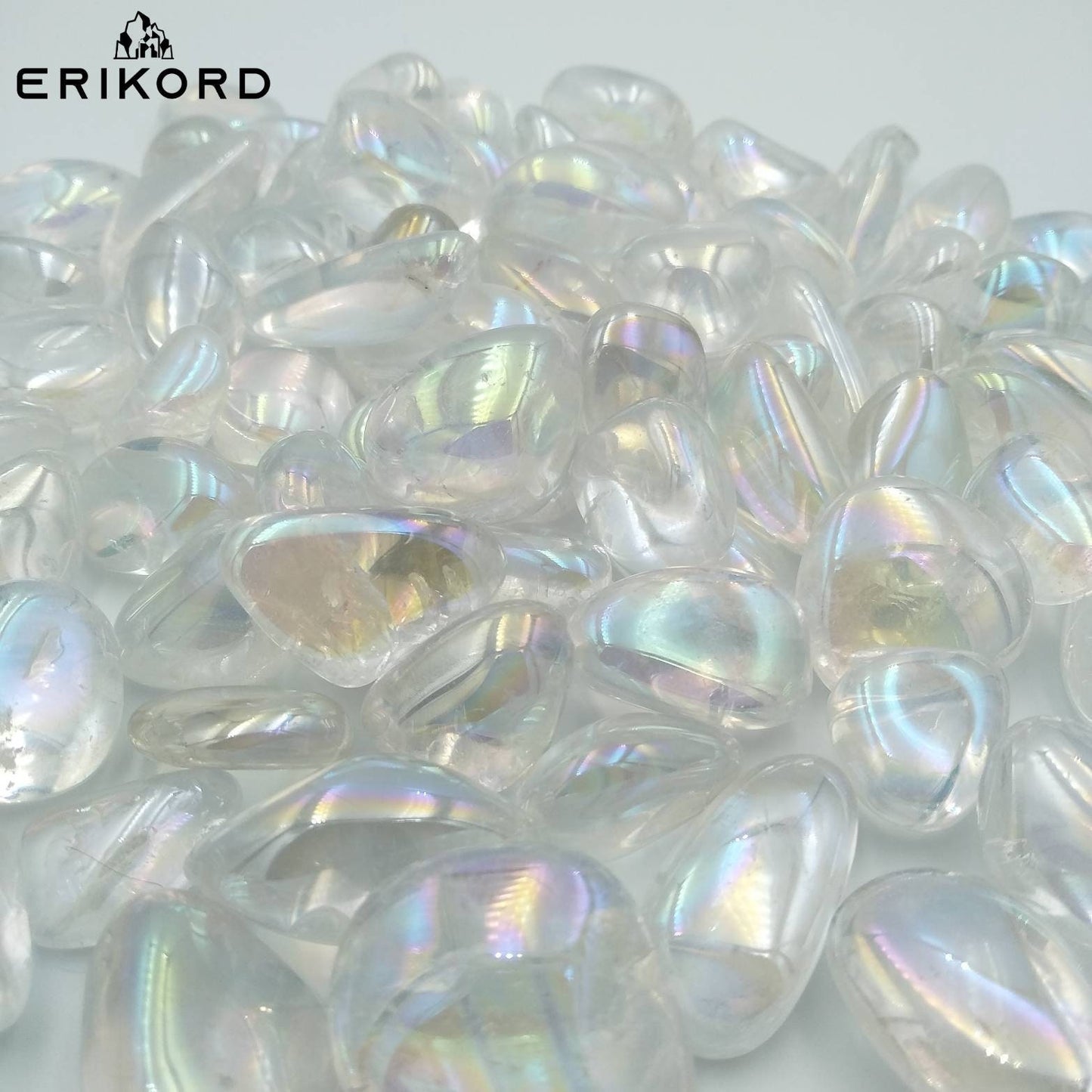 50/100/200g Aura Quartz Tumbles - Titanium Quartz Coated - Aura Rainbow Colored Quartz - Rainbow Crystal Quartz - White Aura Tumbled Gem Lot