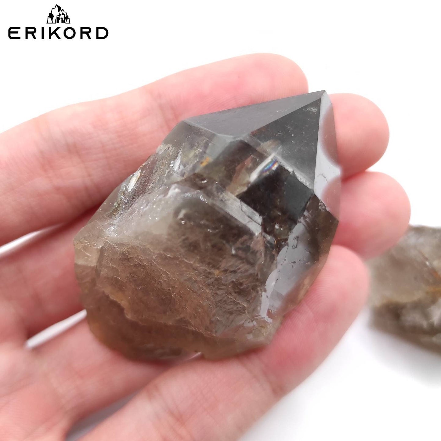 117g 2pcs Smoky Quartz Point Natural Dark Smoky Brown Quartz Malawi Crystals Raw Smoky Quartz Cluster Raw Crystals Brown Quartz Point Unique