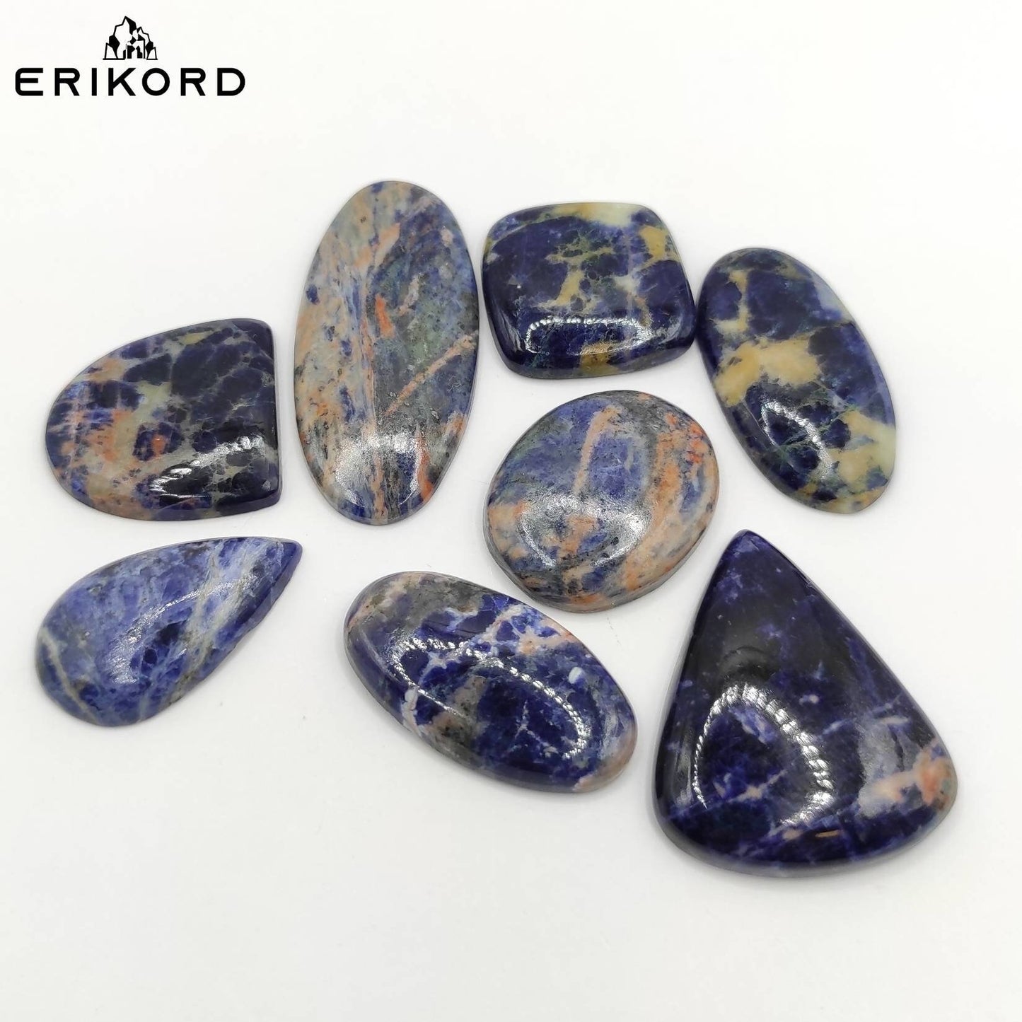193ct Lot of Sodalite Cabochons Natural Blue Sodalite Mixed Shape Polished Cabochon Lot Natural Sodalite from Russia Loose Cabochon Gems
