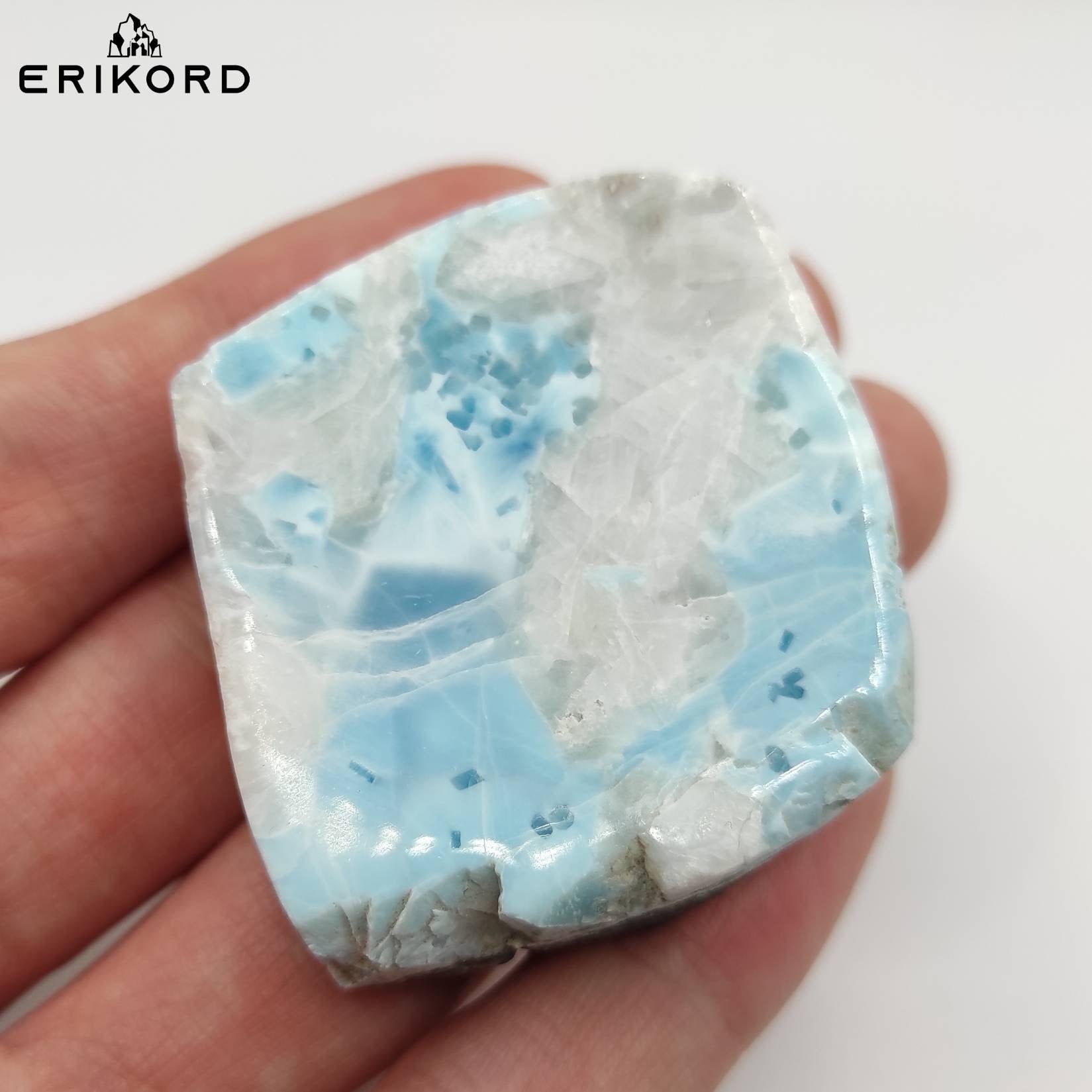 55g Larimar Raw with Polished Side – Erikord Gems