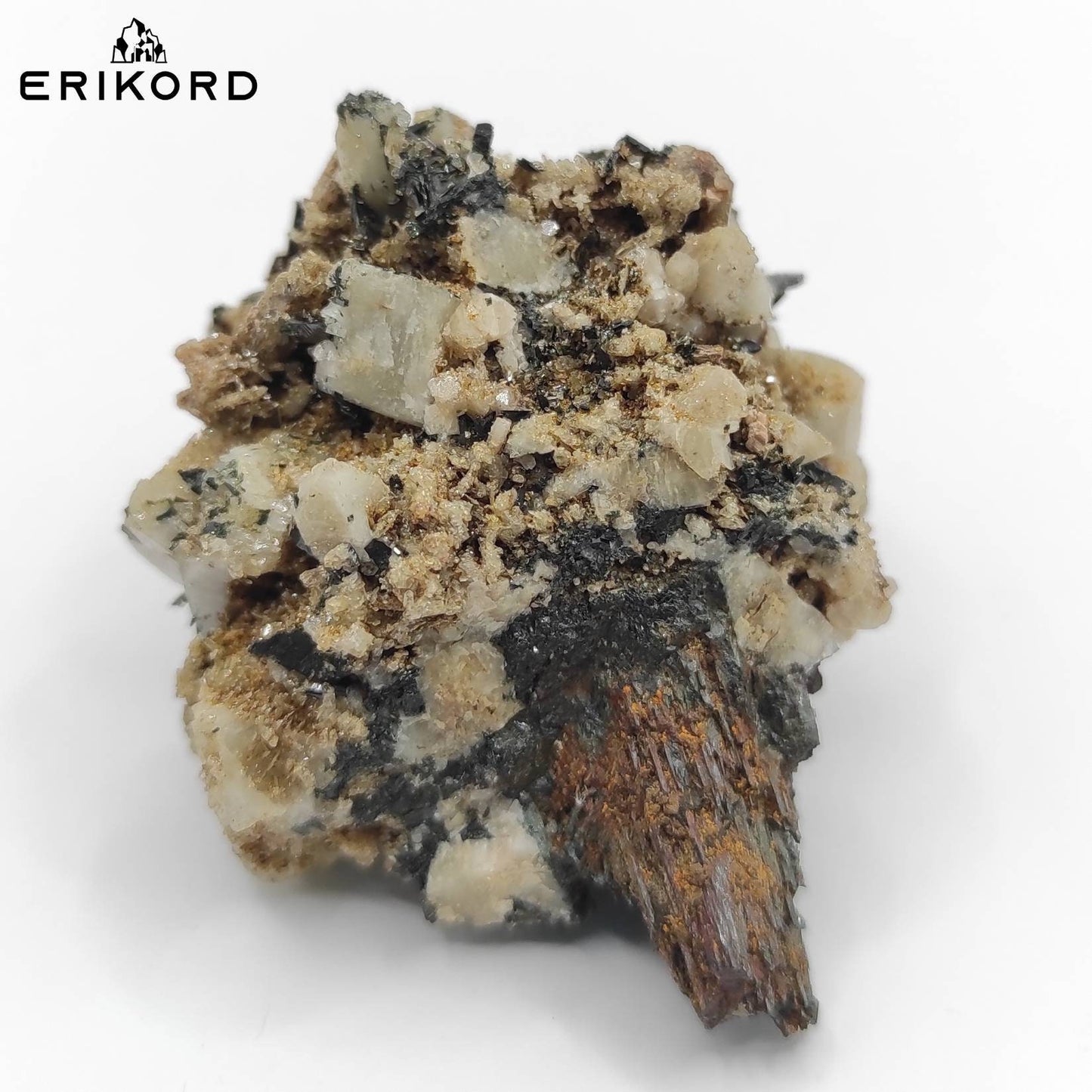 50g Aegerine with Feldspar Natural Mineral Cluster from Malawi Raw Black Aegerine Specimen Unique Crystal Cluster Rough Minerals Untreated