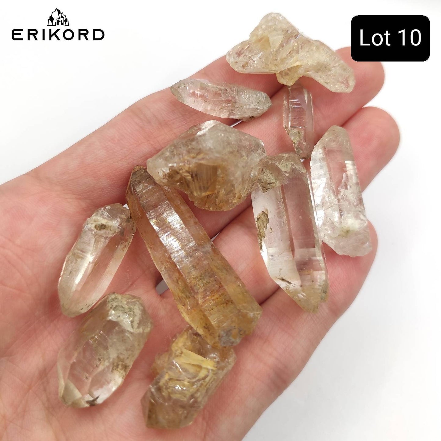 Unique Lots - Natural Smoky Quartz Points - Yellow Quartz Crystals - Raw Crystal Points from Pakistan - Untreated Rough Clear Quartz Lot