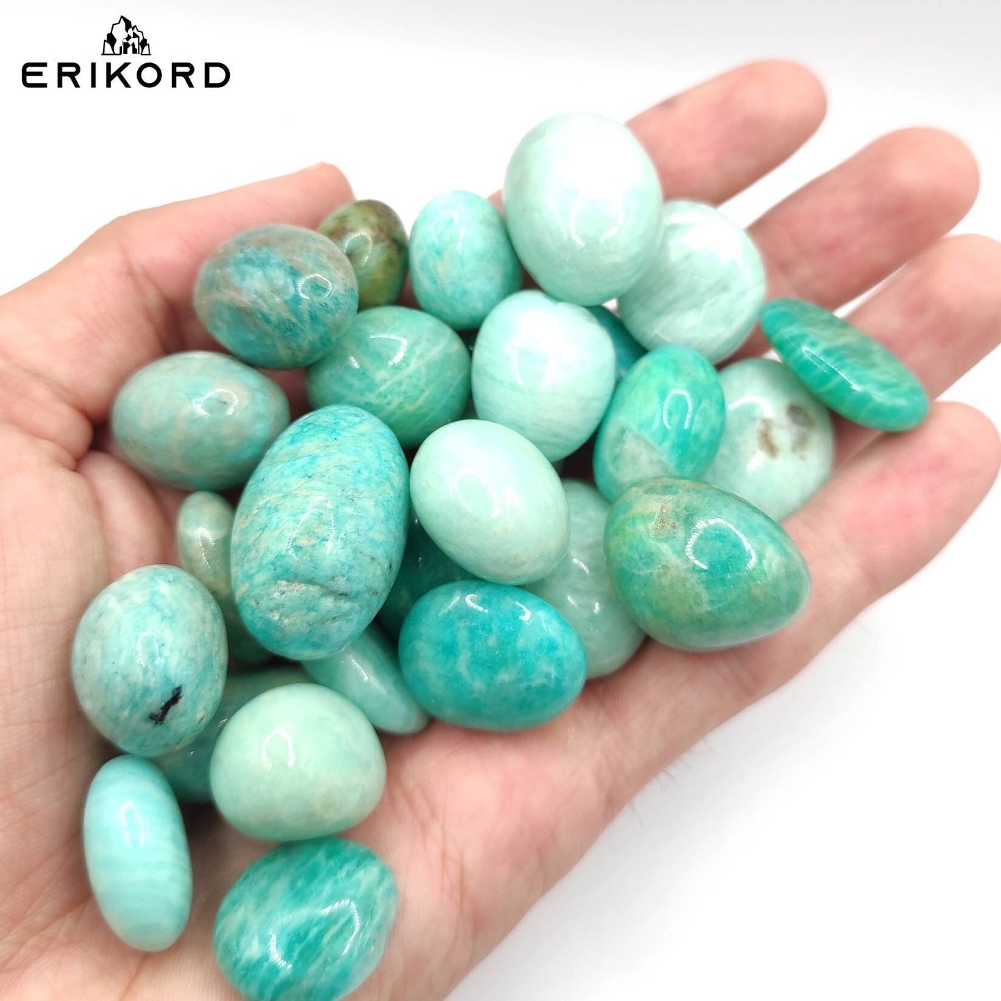50/100/200g Amazonite Tumbles Lot Natural Striped Amazonite 2cm Crystal Polished Stones Tumbled Green Amazonite Blue Amazonite Mozambique