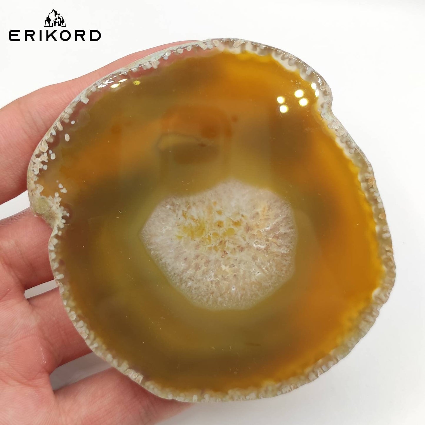 73g Agate Slice Geode Slice Dyed Agate from Madagascar Polished Agate Slices Crystal Polished Geode Slices Yellow Agate Slice Gem Rock