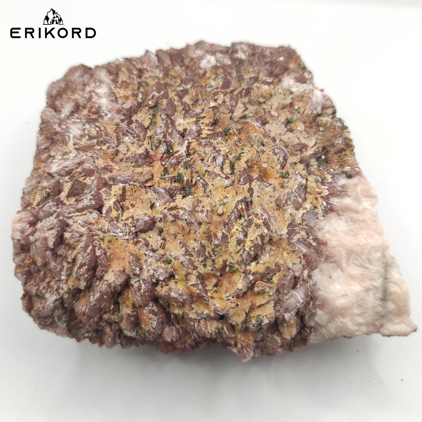 539g Rosasite on Dolomite Mineral Specimen from Bou Azzer Morocco - Rosasite in Brownish Pink Dolomite - Unique Dolomite Crystal Cluster