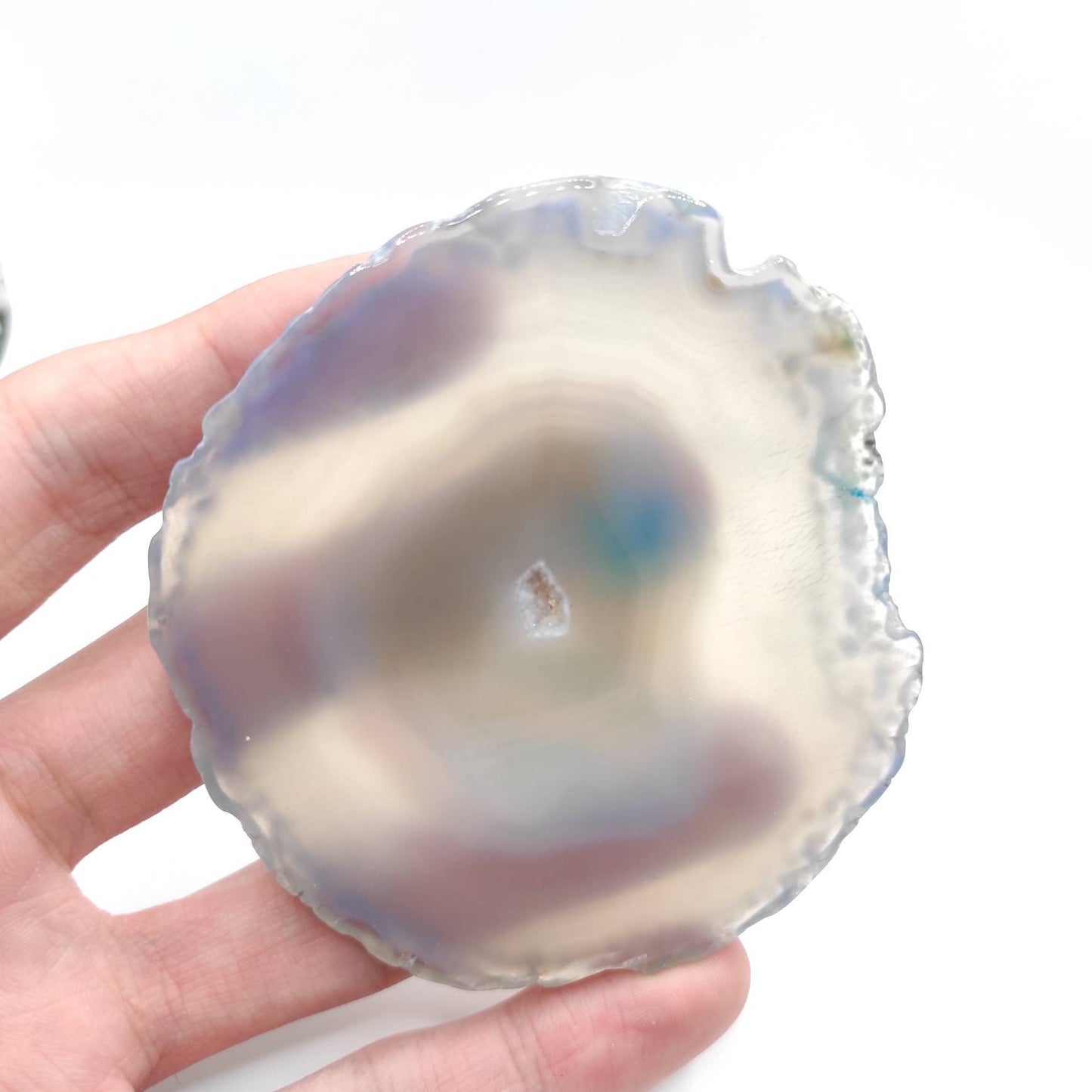 52g Agate Slice Geode Slice Dyed Agate from Madagascar Polished Agate Slices Crystal Polished Geode Slices Blue Agate Slice Gem Rock