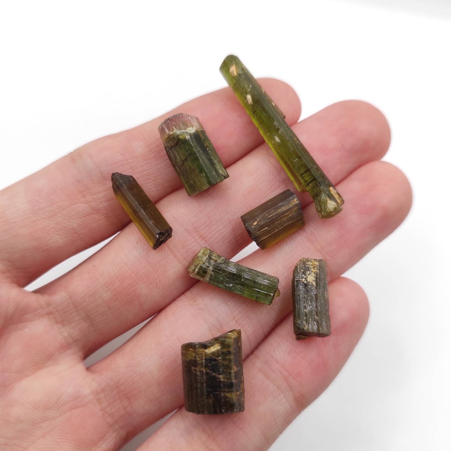 47ct Green Tourmaline Lot Tourmaline Sticks Natural Green Tourmaline Gems Rough Gems Loose Gemstone Raw Tourmaline Lot Small Gem Crystals