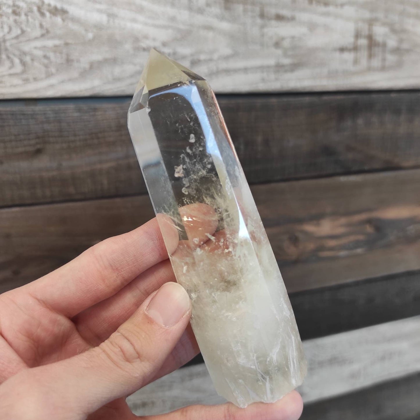 221g Heated Citrine Crystal Yellow Citrine Crystal Congo Citrine Tower Polished Citrine Point Large Yellow Citrine Sparkling Crystal