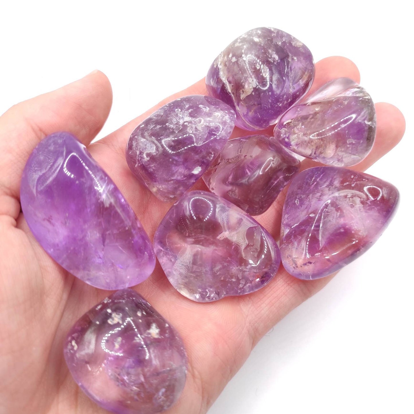 233g 8pcs UNHEATED Genuine Ametrine Lot Natural Ametrine Tumbles Polished Amethyst Citrine Stones Purple Amethyst Citrine Untreated Gems