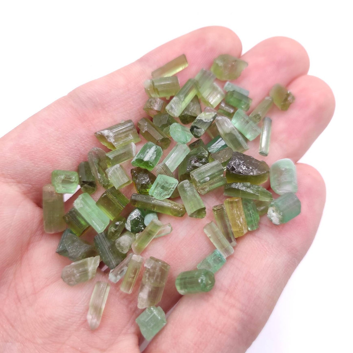 81.55ct Green Tourmaline Lot Tourmaline Sticks Natural Green Tourmaline Gems Rough Gems Loose Gemstone Raw Tourmaline Lot Small Crystals