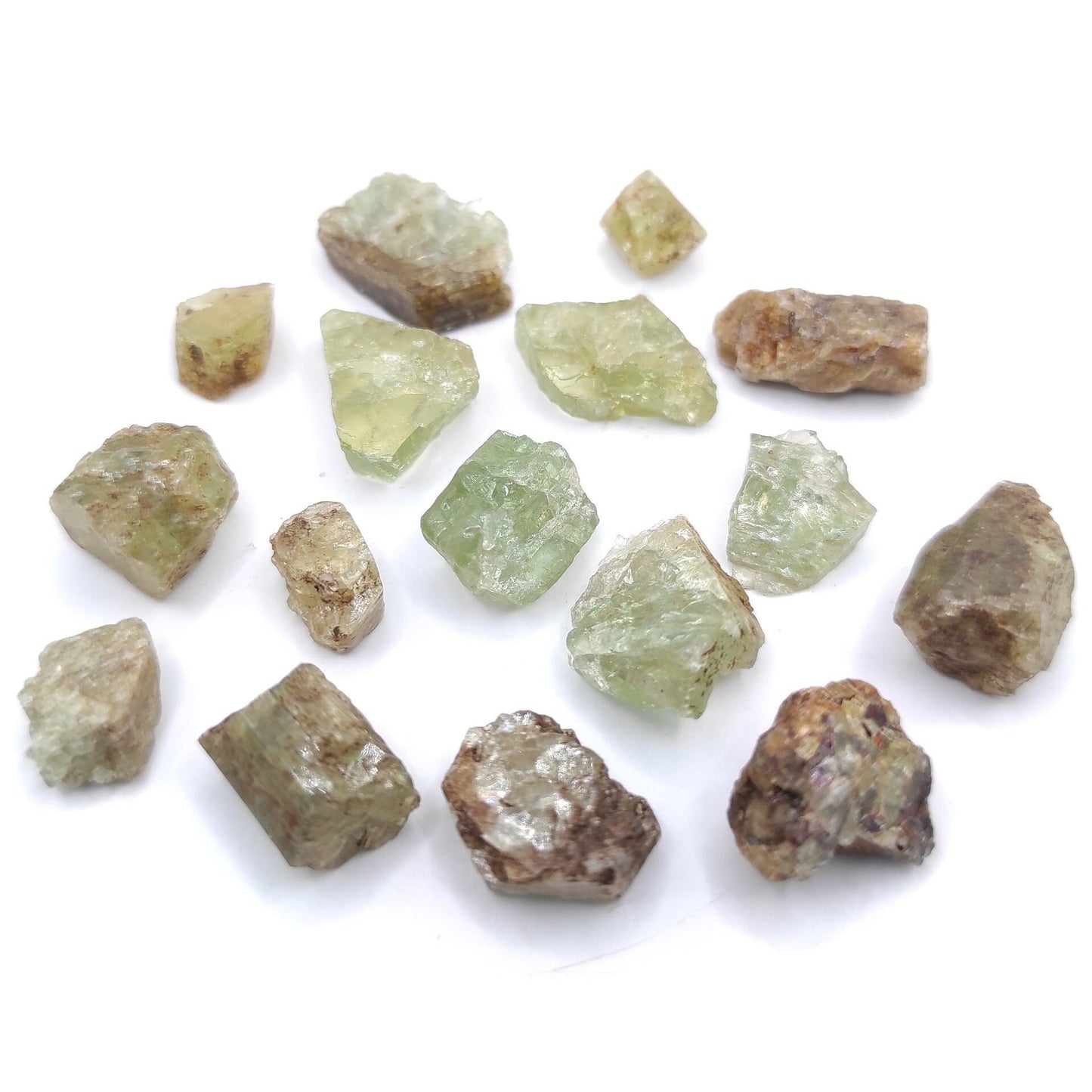 91ct Green Apatite Lot from Tory Hill, Ontario, Canada - Green Fluoroapatite Crystal - Raw Apatite Mineral - Titanite Hill Occurence