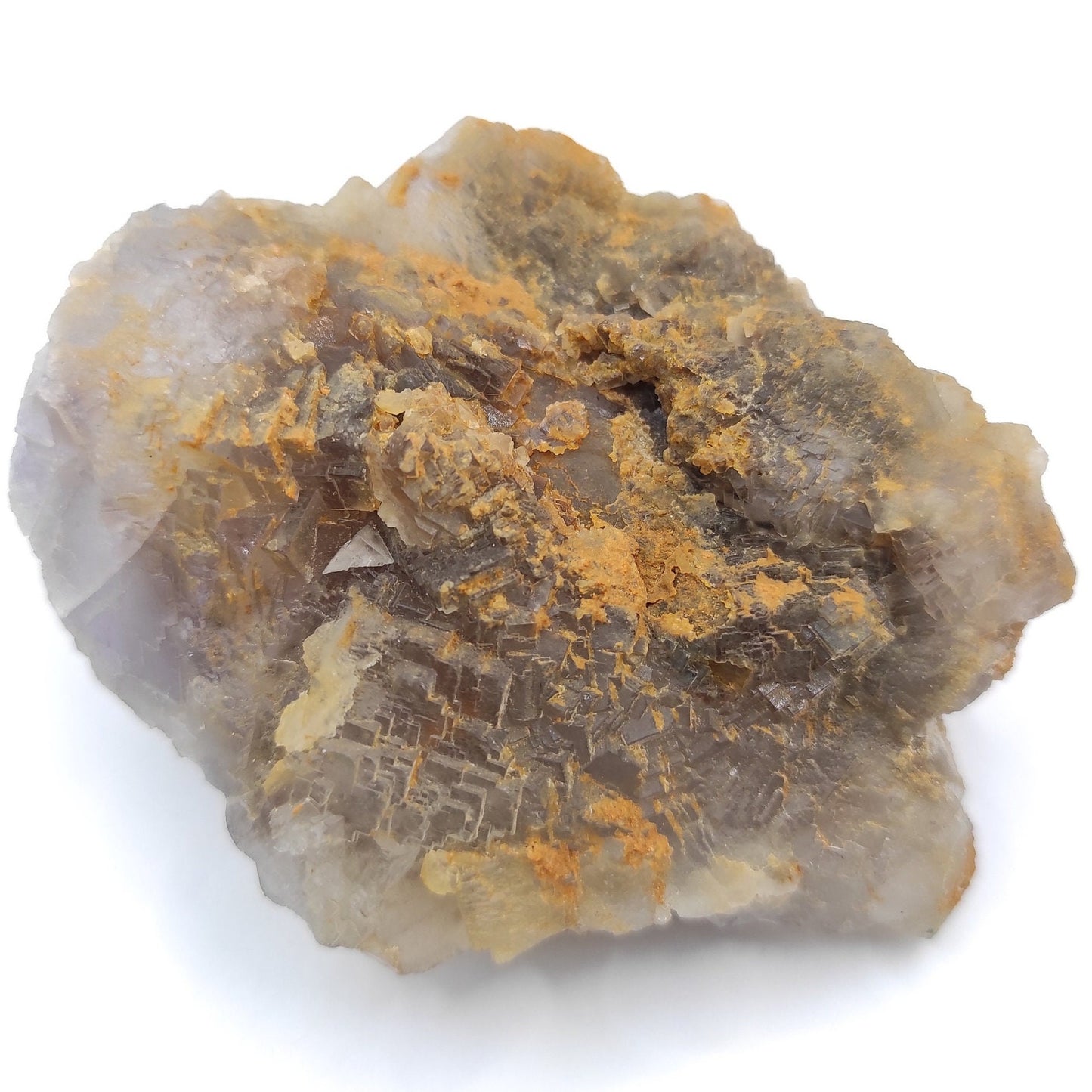 207g Grey & Purple Fluorite - Natural Raw Purple Fluorite Mineral Specimen - Balochistan, Pakistan - Rough Cubic Fluorite Cluster