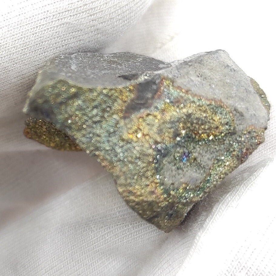 15g Rainbow Pyrite Septarian Concretion Stone - Natural Rainbow Pyrite Crystal - Ulyanovsk, Russia - Minerals from Russia - Rainbow Mineral