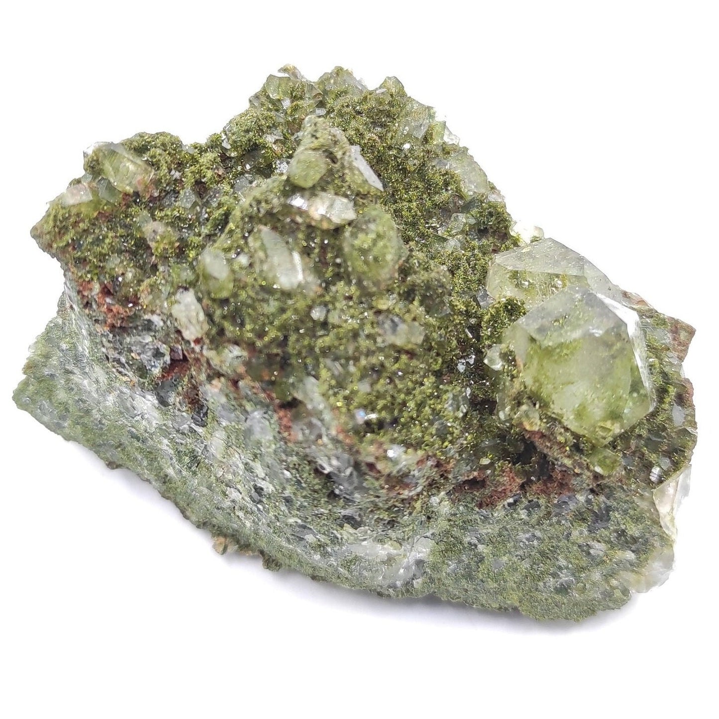 166g Sparkly Epidote & Forest Quartz - Hakkari, Turkey - Epidote with Clear Quartz - Forest Fairy Quartz - Natural Minerals - Rare Find