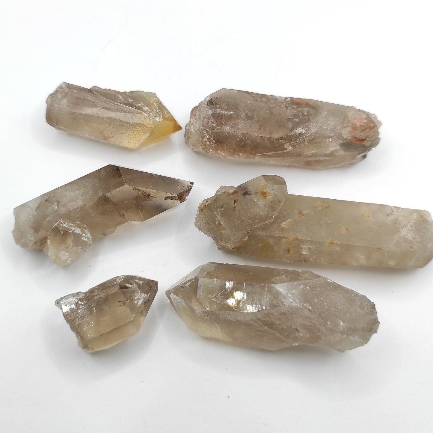 193g (6pcs) Lot of Smoky Quartz Crystals - Raw Clear Quartz Points - Natural Quartz from Rio do Sul, Brazil - Raw Quartz Clusters