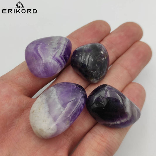 Dream Amethyst Tumbles, Polished Chevron Amethyst Gravel